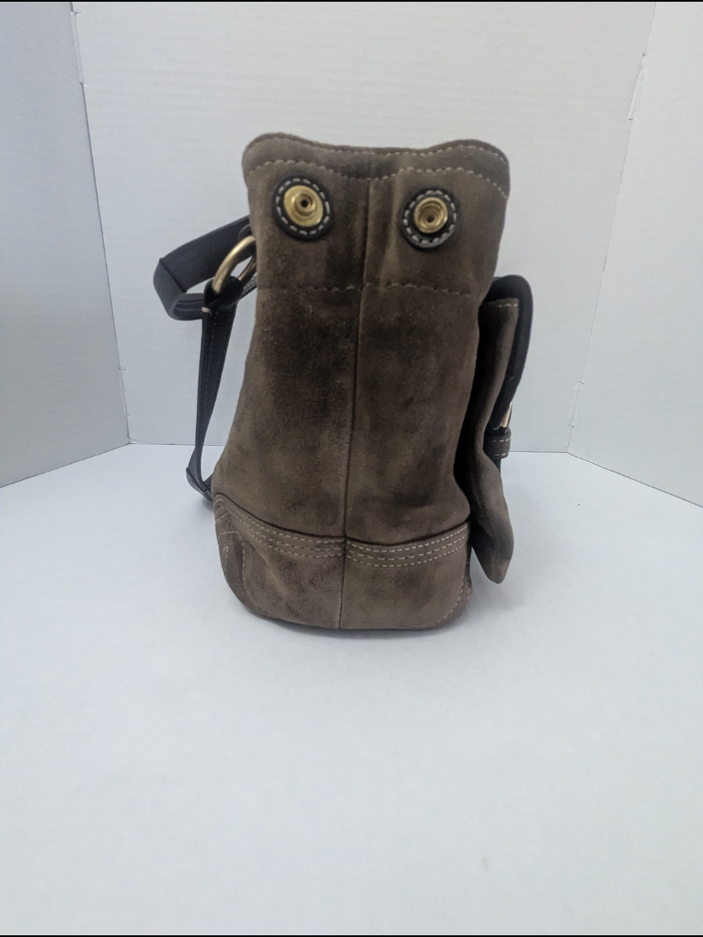 Vintage COACH Soho Women's Brown Suede Buckle Flap Satchel Bag E05S-8A22 - Picture 5 of 14